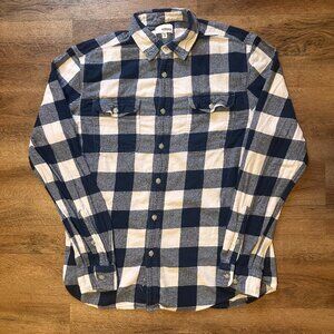 Sonoma Casual Button Down Mens Medium Blue Plaid Preppy Flannel Shirt